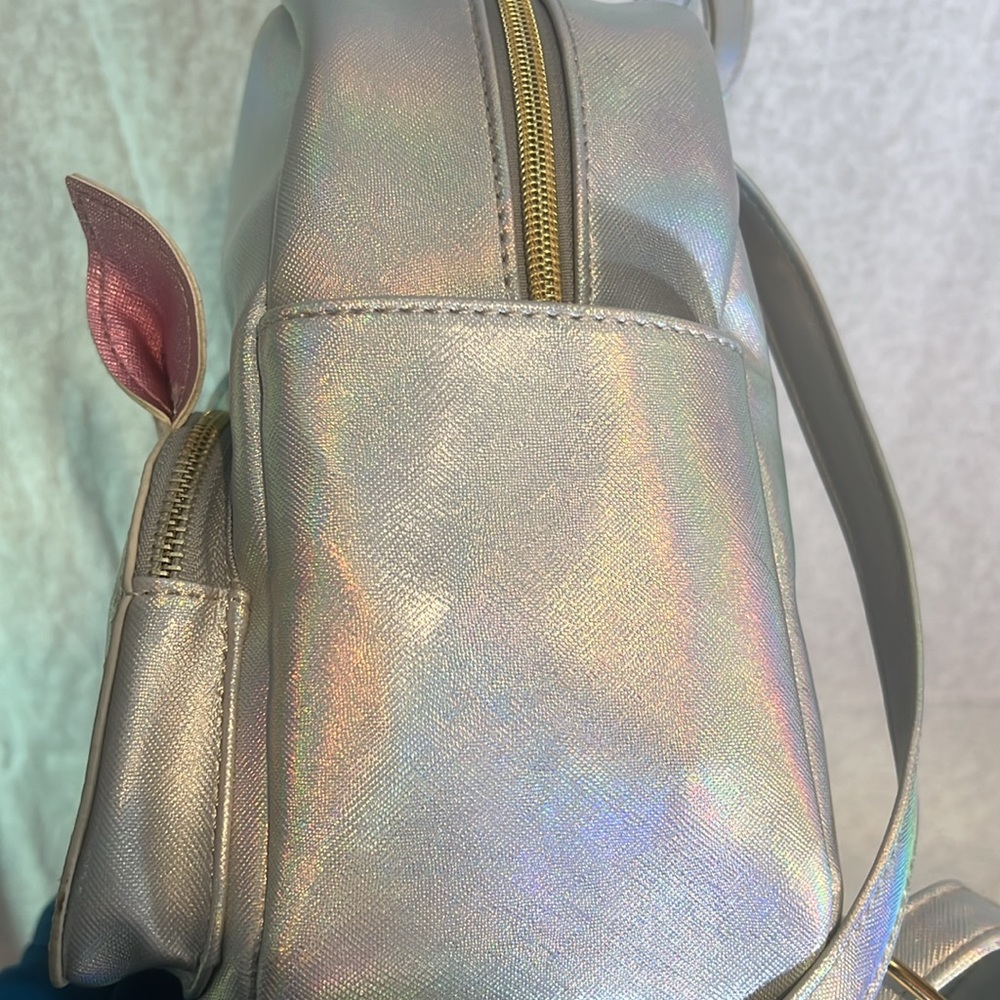 Silver metallic unicorn small backpack- new with tags women's sweater - Picture 4 of 8